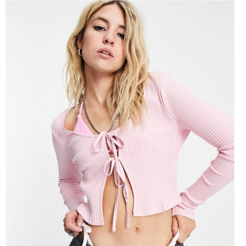 Weekday tie cropped cardigan